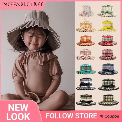 Eltern-kind Faltbare Stroh Hut Ins Heißer Hand-woven Panama Stroh Hut Persönlichkeit Plaid Bogen