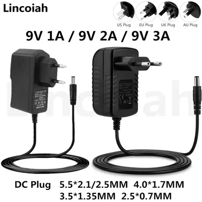 1PCS AC/DC Adapter DC 9V 1A 2A 3A AC 100-240V Konverter power Adapter 9V Volt 1000MA Ladegerät Netzteil EU UNS Stecker