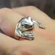 Bohemian Vintage Frosch Tier Ringe Für Frauen Frosch Kröte Metall Wrap Ring Hochzeit Ring Männer