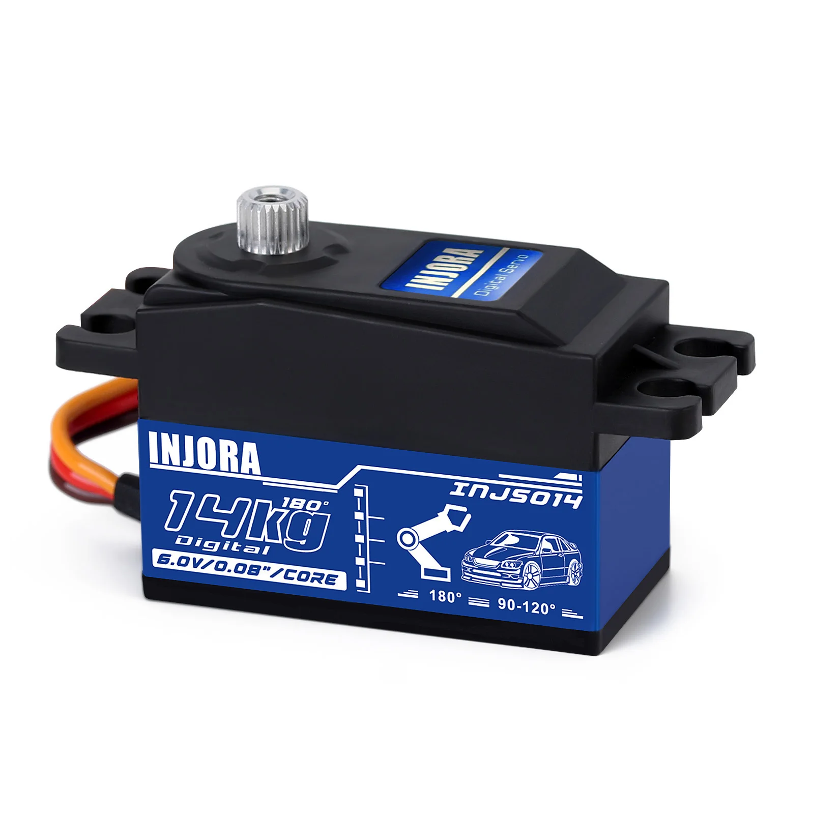 INJS014 14 kg Metal Gear Digital Core Servo Low Profile für 1/10 RC On-Road Touring Drift Car Tamiya Kyosho Hubschraubermodell