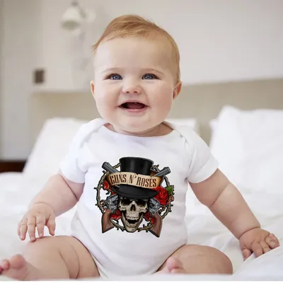 Neuheit 2021 Guns N 'ROSES Baby Body Set Mode Rock Baby Jungen Kleidung Sommer Kurzarm-Body New Born