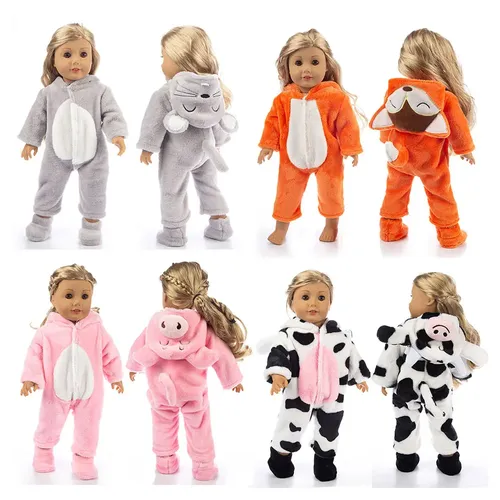 Neue Tier Pyjamas Für 18 Zoll American Girl Puppe 45cm Unsere Generation Puppe Mädchen Puppe