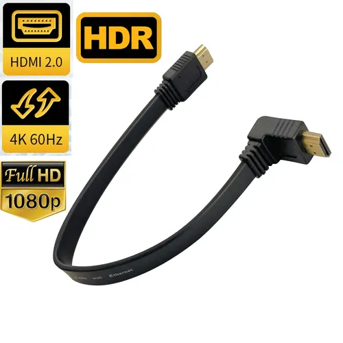 Abgewinkelt HDMI kabel 90-grad HDMI 2 0 kabel kurze 30CM flache HDMI 2 0 cabl kabel HDMI 2 0 4K 60Hz