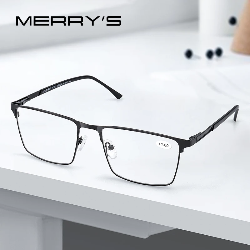 MERRYS DESIGN Anti Blaues Licht Blockieren Männer Lesebrille CR-39 Harz Asphärische Brille Linsen +1,00 +1,50 +2,00 +2,50 S2057FLH Image