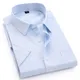 Männer Casual Kleid Kurzarm Shirt Sommer Weiß Blau Rosa Schwarz Männliche Regelmäßige Fit Shirt