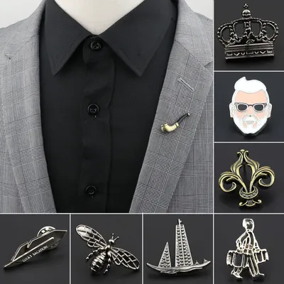 Männer der Erweiterte Chic Broschen Crown Boot Stern Pin Anzug Schal Revers Pins Uxedo Corsage Hut