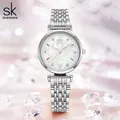 Shengke Armband Frauen Uhr Silber Klassische Armbanduhr Geschenk für Frauen Original Design Uhr