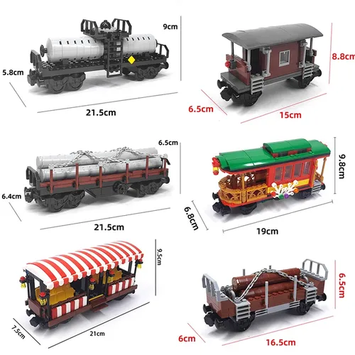 Kreative Experten ideen Stadt Weihnachten Retro Sightseeing Wagen Tankwagen Zug Moc Eisenbahn