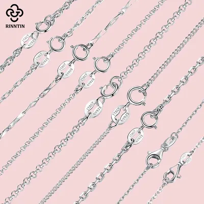 Rinntin 925 Sterling Silber Grundlegenden frauen Hals Kette Kabel Bambus Verdreht Kette Mode Seite