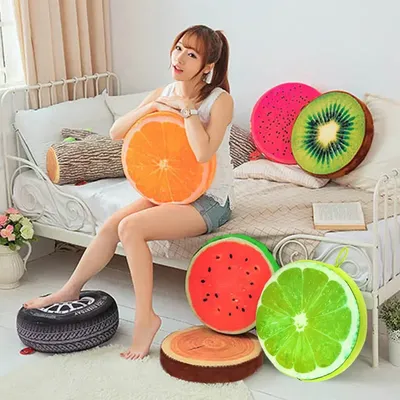 33x33x5cm Neue Nette Kreative 3D Sommer Obst PP Baumwolle Büro Stuhl Zurück Kissen Sofa Werfen Image