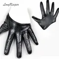 LongKeeper Neue Design Sexy Leder Handschuhe für Frauen Halb Palm PU Leder Handschuhe Party Zeigen