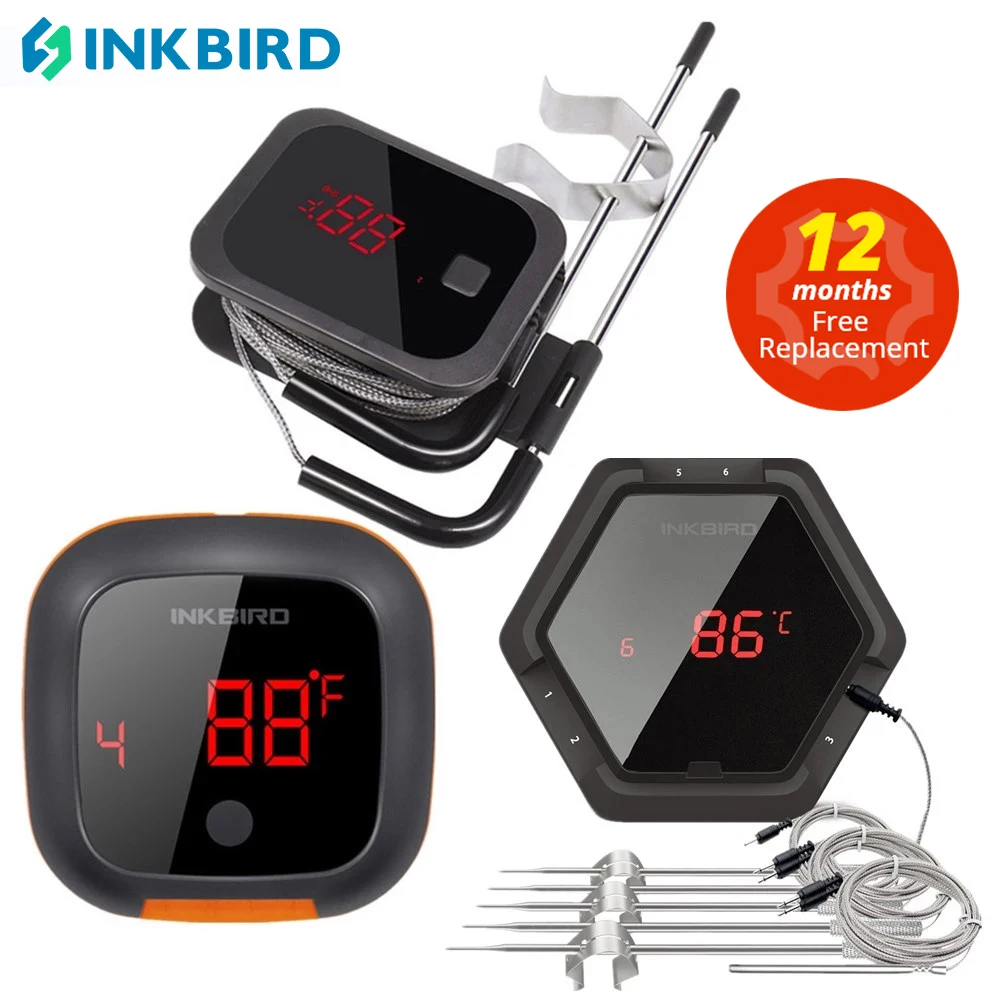 INKBIRD IBT 2X 4XS 6XS 3 Arten Lebensmittel Kochen Bluetooth Wireless BBQ Thermometer Sonden & Timer Für Ofen Fleisch Grill freies App Control Image