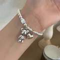 925 Sterling Silber Runde Perle Armband Vielseitig Charme Armband Geburtstag Party Geschenke Mode