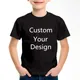 Benutzer definierte Ihr Design Kinder schwarz weiß blau T-Shirts DIY-Druck Kinder Baumwolle T-Shirts