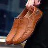 Männer Schuhe Casual Luxus Marke Echtes Leder Italienische Männer Loafer Mokassins Slip auf Herren Fahren Schuhe Schwarz Braun Plus Größe 47
