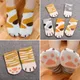 1 paar Neue Dame Mädchen Sommer Winter Candy Farbe Kawaii Cartoon Nette Katzen Pfote Kitty Krallen