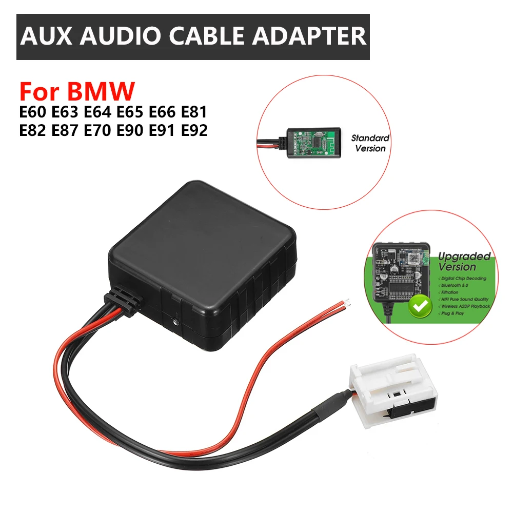 12 Pin Kopf Einheit Auto bluetooth Aux Empfänger Kabel Adapter für BMW E60 E63 E64 E65 E66 E81 E82 E87 e70 E90 E91 E92 Hifi Qualität Image