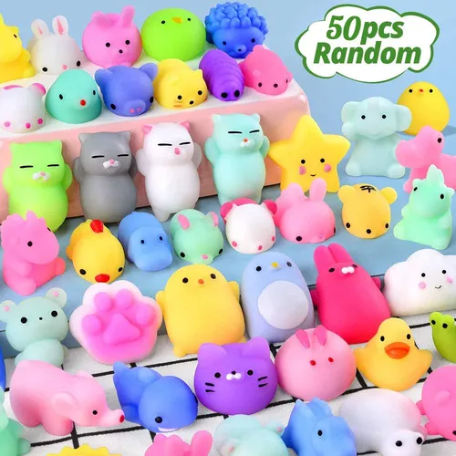 10/50PCS Mini Squishy Spielzeug Mochi Squishies Kawaii Tier Muster Stress Relief Squeeze Spielzeug