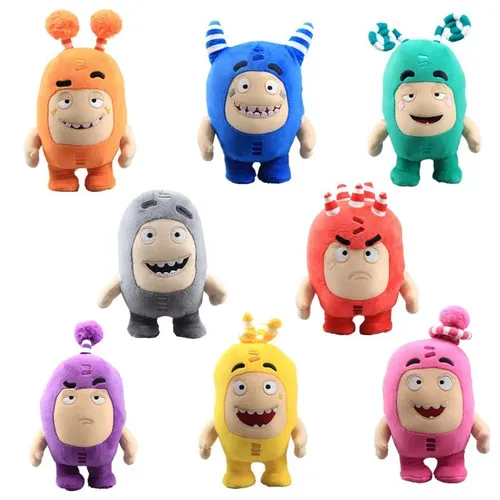 8 teile/los oddbods plüschtiere 18cm cartoon fuse blasen newt pogo slick jeff zee weich gefüllte