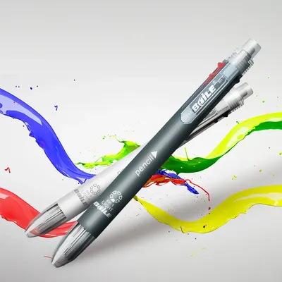 6 in 1 Multicolor Kugelschreiber Umfassen 5 Farben Ball Stift 1 Automatische Bleistift Top