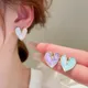 Weiß blau lila Farbe Herz Ohr stecker für Frauen Mädchen koreanische Liebe Emaille Glasur