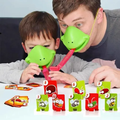 Frosch Zunge-Kleben TikTok Gleiche Lustige Spielzeug Eidechsen Maske Zwei-player Karte Spiel Desktop