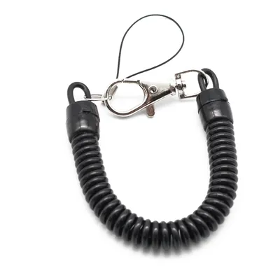 OPPOHERE Kunststoff Schwarz Versenkbare Frühjahr Spule Spirale Stretch Kette Keychain Schlüssel Ring