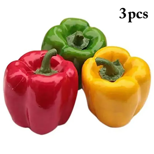 3PCS Künstliche Pfeffer Decor Schaum Chili Künstliche Kunststoff Gemüse Gefälschte Künstliche PE