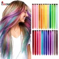 Leeons Synthetische Haar Extensions Mit Clips Hitze Beständig Gerade Haar Extensions Farbe Farbige