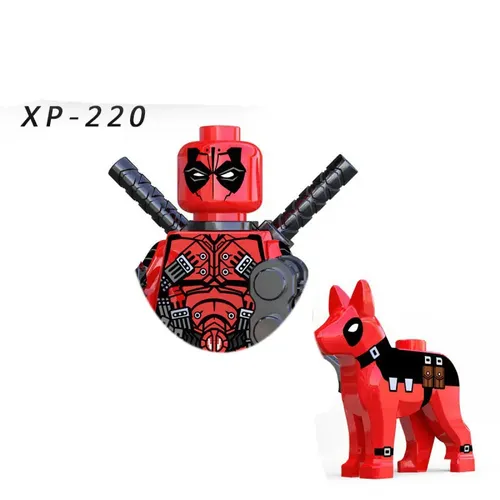 Superhelden Mini Bildung Ziegel Deadpool mit Hund Aktion montieren Modell Figur Spielzeug Bausteine