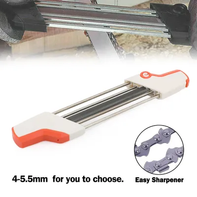 Areyourshop 4 mm / 4,8 mm / 5,2 mm / 5,5 mm 2 IN 1 Easy Chainsaw File Chain Sharpener Whetstone Kits für Stihl