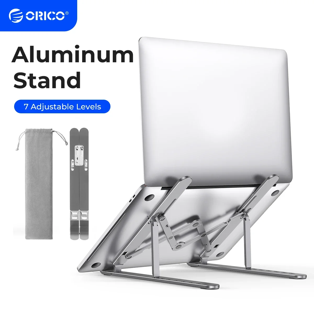 ORICO faltbarer Laptop-Ständer, Riser, tragbar, verstellbar, Aluminium, Notebook-Ständer, Computer-Ständer, 7-Winkel, für MacBook-Tablets Image