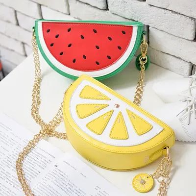 2022 sommer Neue Weibliche Tasche PU Leder Frauen Tasche Niedlich Obst Paket Kette Schulter