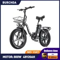 Burchda r8pro leistungs starkes Elektro fahrrad 800w faltbares Stadt-E-Bike für Erwachsene 48 v20ah