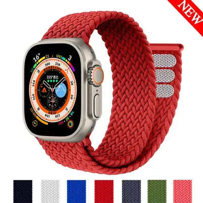 Geflochtene Solo Loop für Apple Watch Ultra Band 49 mm 45 mm 41 mm 44 mm 40 mm 42 mm Correa-Armband Image