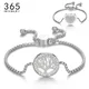 Luxus Edelstahl verstellbare Herz Kristall Armbänder für Frauen Stahl Zirkonia Baum des Lebens