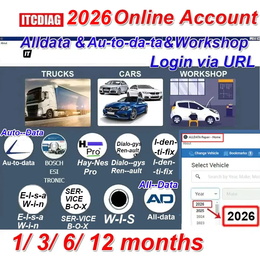 2026 Online-Konto für Auto-Daten Alldata Komplettpaket Auto Data All Data Haynes PRO WIS Service Box Werkstatt-Reparatursoftware