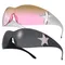 Punk einteilige Sonnenbrille Brille neue y2k randlose Sonnenbrille 2000's Sonnenbrillen Brillen uv400 weibliche Designer Pentagramm Brillen