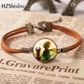 Heißer Verkauf Mode Die Wenig Princes Leder Armband Hand Handwerk Glas Anhänger Armband herren Damen