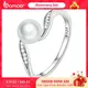 Bamoer 925 Sterling Silber Qualität Shell Perle Ring Geometrische Ring Pflastern Einstellung CZ für