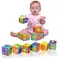 Montessori Bausteine für Baby Spielzeug 0 12 Monate 1 Jahr Weiche Cube Set Rassel Kinder