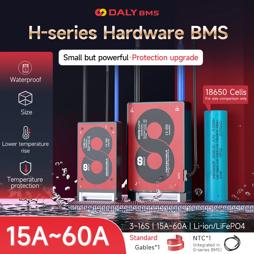 DALY BMS Li-Ion 10S 36V 13S 48V 16S 60V LFP 4S 8S 16S BMS MIT NTC 15A 20A 40A 60A Für 18650 Batteri und Roller Image