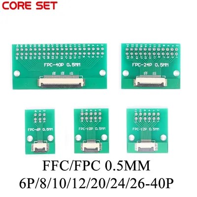 5 stücke FPC FFC Kabel 6 8 10 12 14 20 30 40 PIN 0,5mm pitch Stecker SMT Adapter zu 2,54mm 1,0 inch pitch durch loch DIP PCB