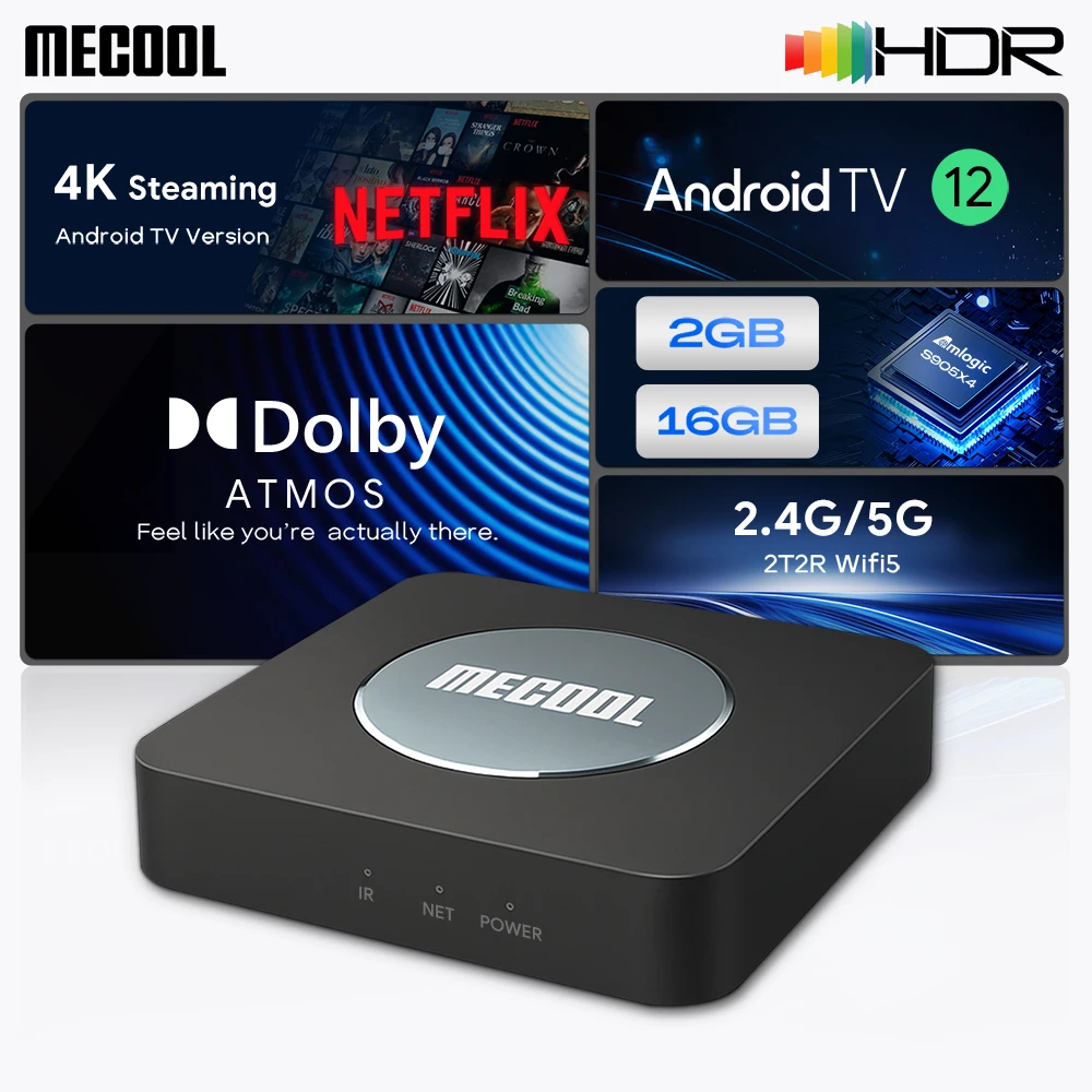 MECOOL TV Box Android TV KM2 Plus 4K Amlogic S905X4 2G DDR4 Ethernet WiFi Multi-Streamer HDR 0 TVBOX Home Media Player Image