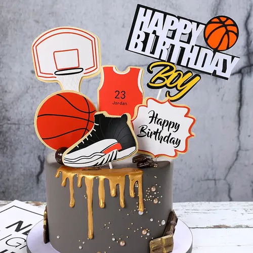 Kuchen Topper Glitter DIY Basketball Fußball Set Cupcake Topper Kuchen Fahnen Kinder Jungen