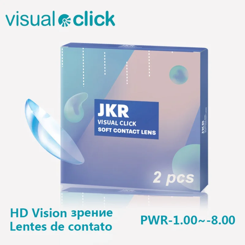 Visual Click -8.00-0 Kontaktlinse, klare Linsen, Dioptrien, Sehkorrektur mit Grad, Jahresmyopie, Power-Kontaktlinsen, ACU VUE Image