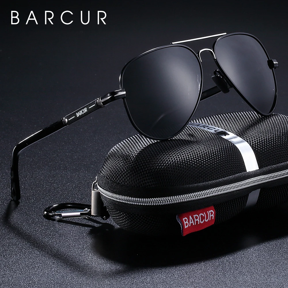 BARCUR Polarisierte Herren Sonnenbrille Pilot Sonnenbrille für Männer Zubehör Fahren Angeln Wandern Brillen Oculos Gafas De Sol Image