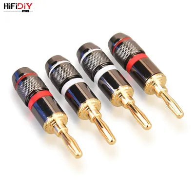 HIFIDIY LIVE 4 Teile/satz 4mm Reinem Kupfer Vergoldete Bananen Stecker Stecker Für Audio Video