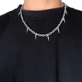 Edelstahl Ketten Niet Choker Halskette für Männer Hiphop Punk Hals Schmuck Kurze Kragen Kette Mit