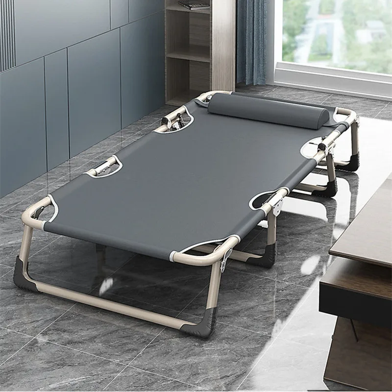 Klapp Bett Einzel Bett Büro Hause Einfaches Mittagessen Brechen Bett Outdoor Marschieren Bett Multifunktionale Liegestuhl Strand Stuhl Image